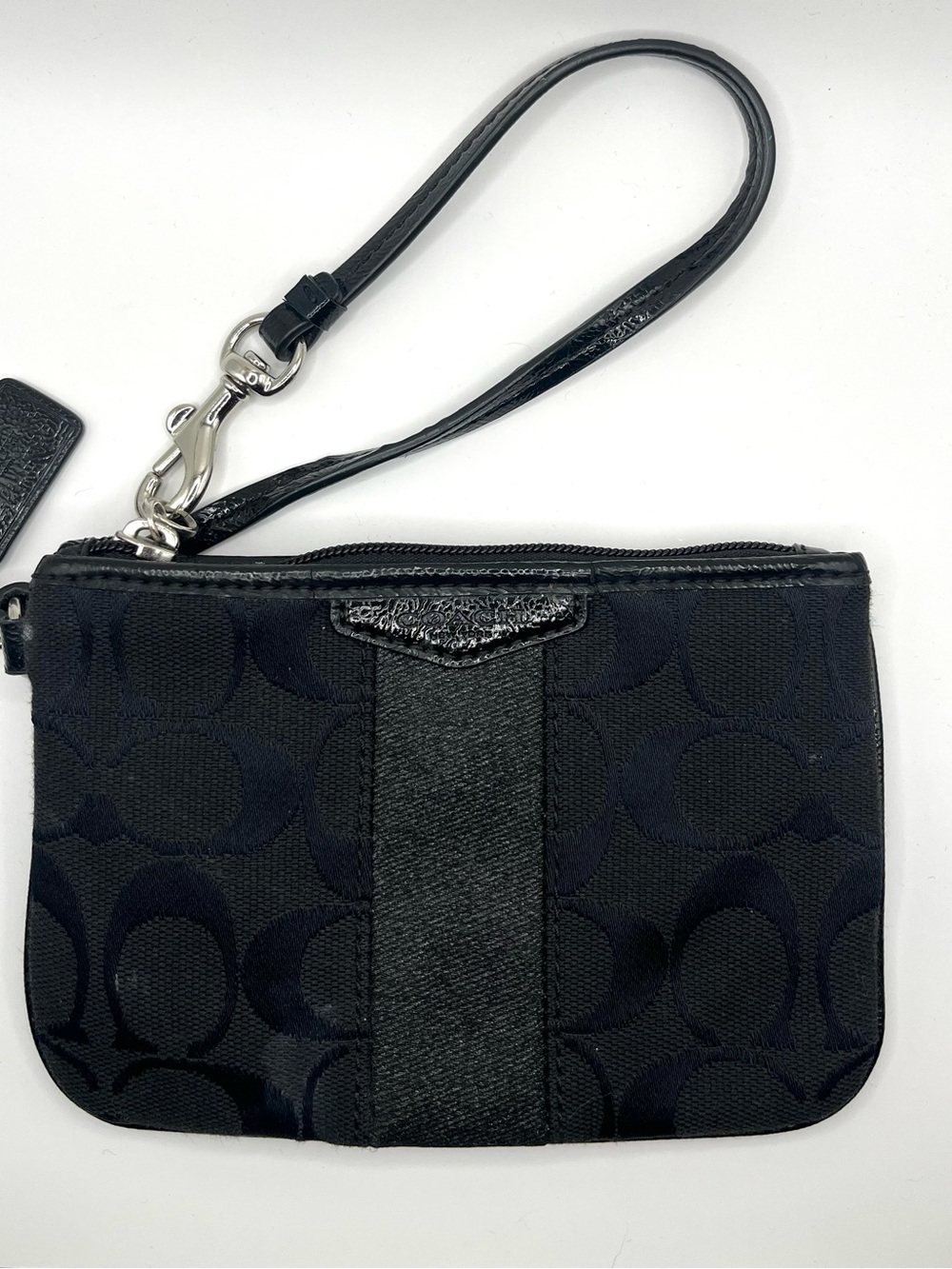 Coach Black Signature Wristlet